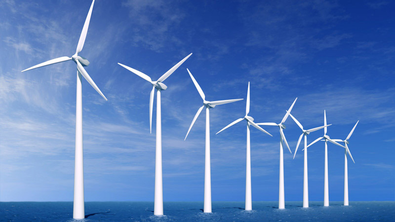 Energia eólica energias renováveis ecologia um moinho de vento no campo ao  entardecer